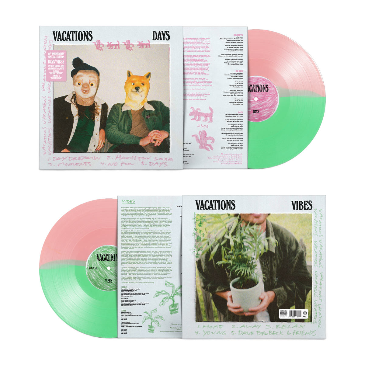 Days / Vibes LP (Baby Pink/Double Mint)