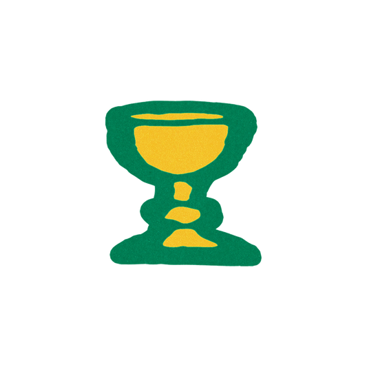Vacations Chalice Die Cut Sticker (Green/Gold)